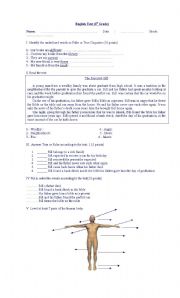 English worksheet: Parts of the body