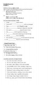 English worksheet: Shall / Will and Simple Present