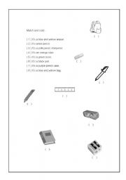 English worksheet: Classroom objects 