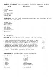 English Worksheet: Children and Food