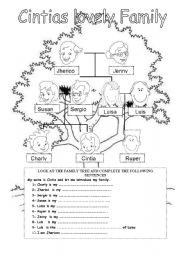 English Worksheet: CINTIAS LOVELY FAMILY