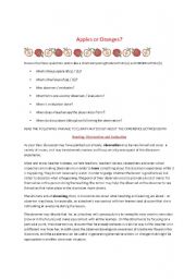 English Worksheet: Apple & Orange