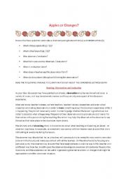 English worksheet: Apple & Orange