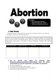 English Worksheet: Abortion