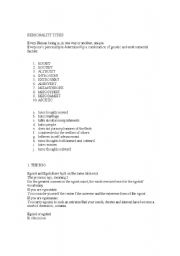English Worksheet: Vocabulary Enrichment - Personality Types