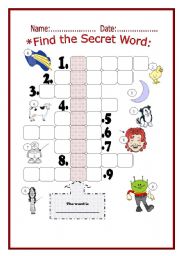 English Worksheet: Chocolate secret word