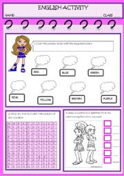 English Worksheet: COLORS