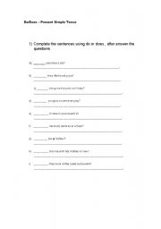 English Worksheet: Do/Does