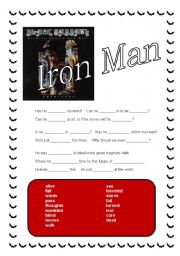 English Worksheet: Black Sabbath - Iron Man