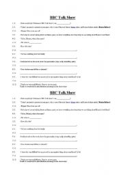 English worksheet: BBC Talk show