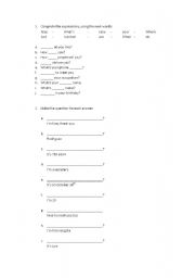 English Worksheet: Expressions (Basic I)