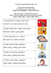 English Worksheet: make or do