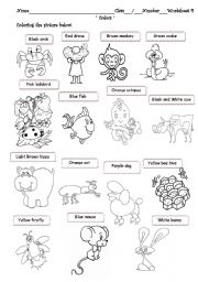 English Worksheet: Colors