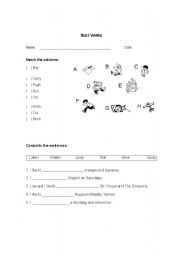 English Worksheet: quiz verbs