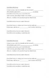 English Worksheet: Dustb in the wind song