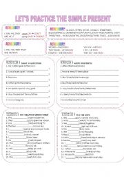 English Worksheet: Lets practice the simple present