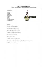 English Worksheet: Cooking a soup
