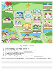 English Worksheet: My hometown