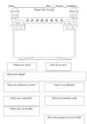 English worksheet: fill up my family