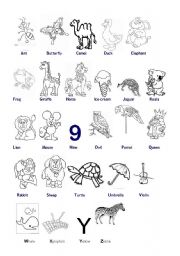 English Worksheet: picture alphabet