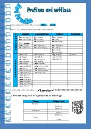 word formation - prefixes and sufixes