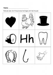 English worksheet: The Letter H