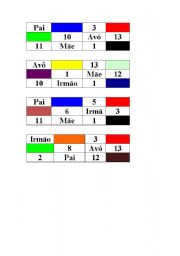 English Worksheet: Bingo cards