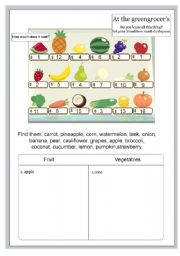 English Worksheet: At the greengrocers