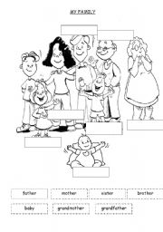 English Worksheet: MY FAMILY