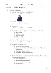 English Worksheet: Home Alone 3