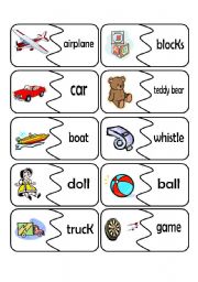English Worksheet: toys matching game