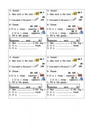 English worksheet: vocabularys workheet ( cheap and expensive)