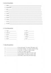 English worksheet: revision 4th children
