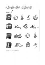 English worksheet: Circle the objects