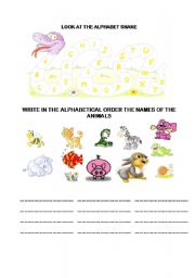 English Worksheet: The alphabet snake