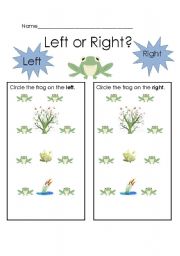 English worksheet: Left or Right