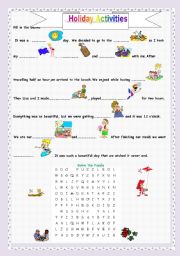 English Worksheet: holiday vocabulary