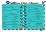 English Worksheet: Past Simple or Past Continuous(B&W included)