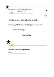 English Worksheet: Christmast greeting card
