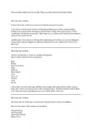 English Worksheet: Three tasks on British Culture for Moodle