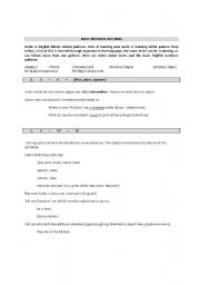 English Worksheet: Basic Sentence Patterns