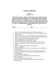 English Worksheet: The First Americans Test - History of US series, chapters 13-20