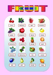 English Worksheet: FRUIT