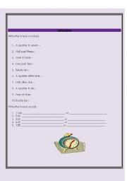 English worksheet: Telling the Time