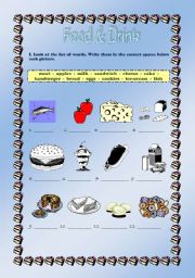 English worksheet: Food & Drink