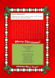 English worksheet: Xmas