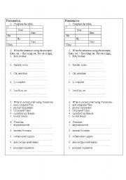 English Worksheet: Possessive