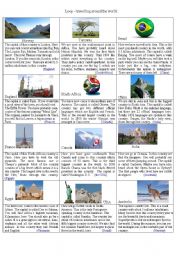 English Worksheet: Loop - Travelling around the world