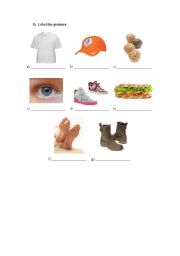 English Worksheet: Label the pictures