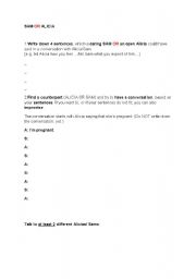 English worksheet: Slam: Alternative conversation Sam and Alicia 